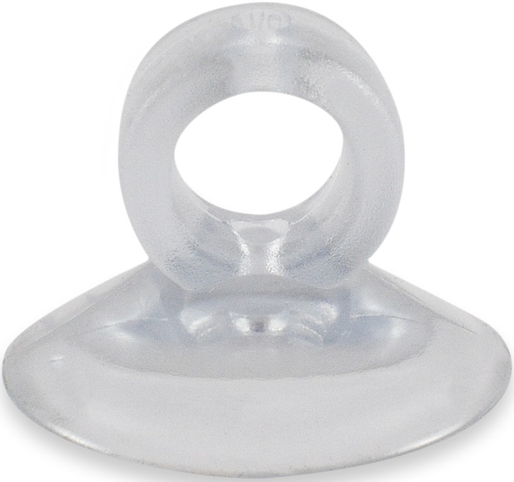 Haftsauger mit Kragen 30 mm – Saugnapf Weich-PVC natur, Lochdurchmesser 10 mm