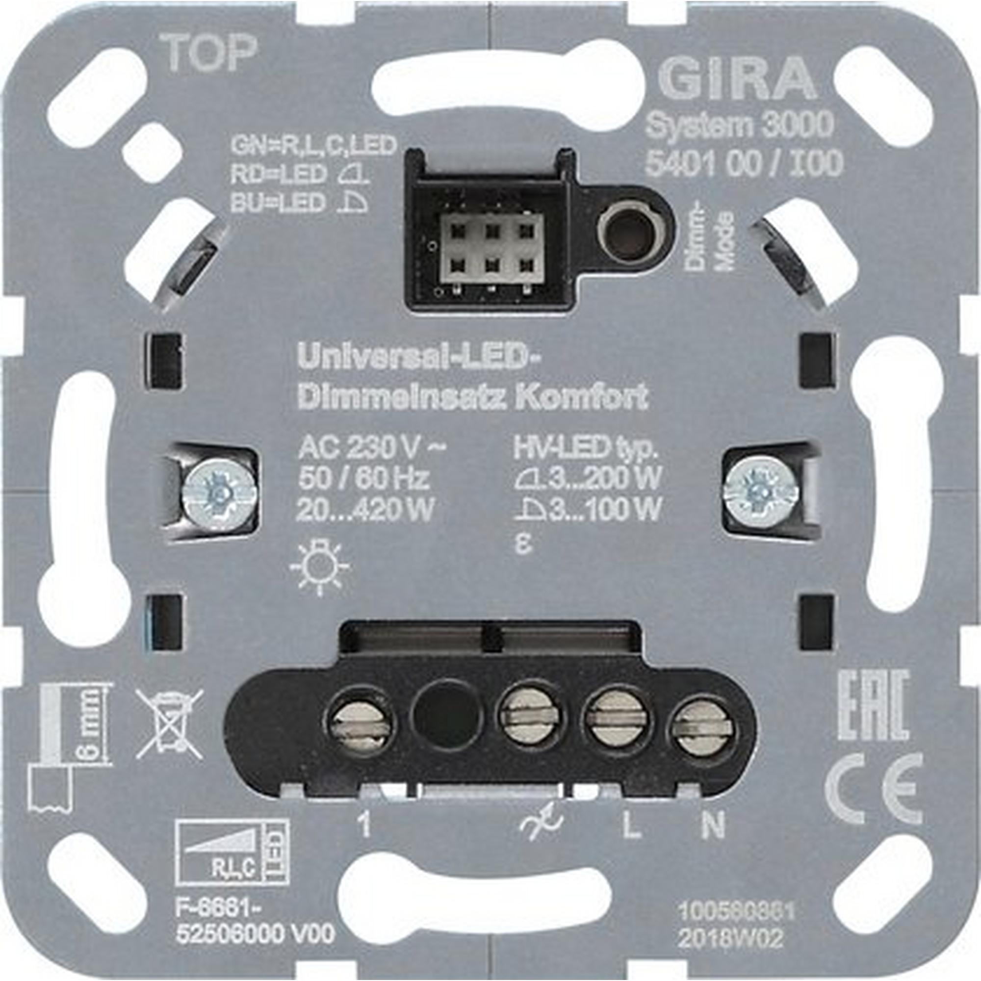 Gira 540100, S3000 Uni-LED-Dimmeins. Komfort Einsatz