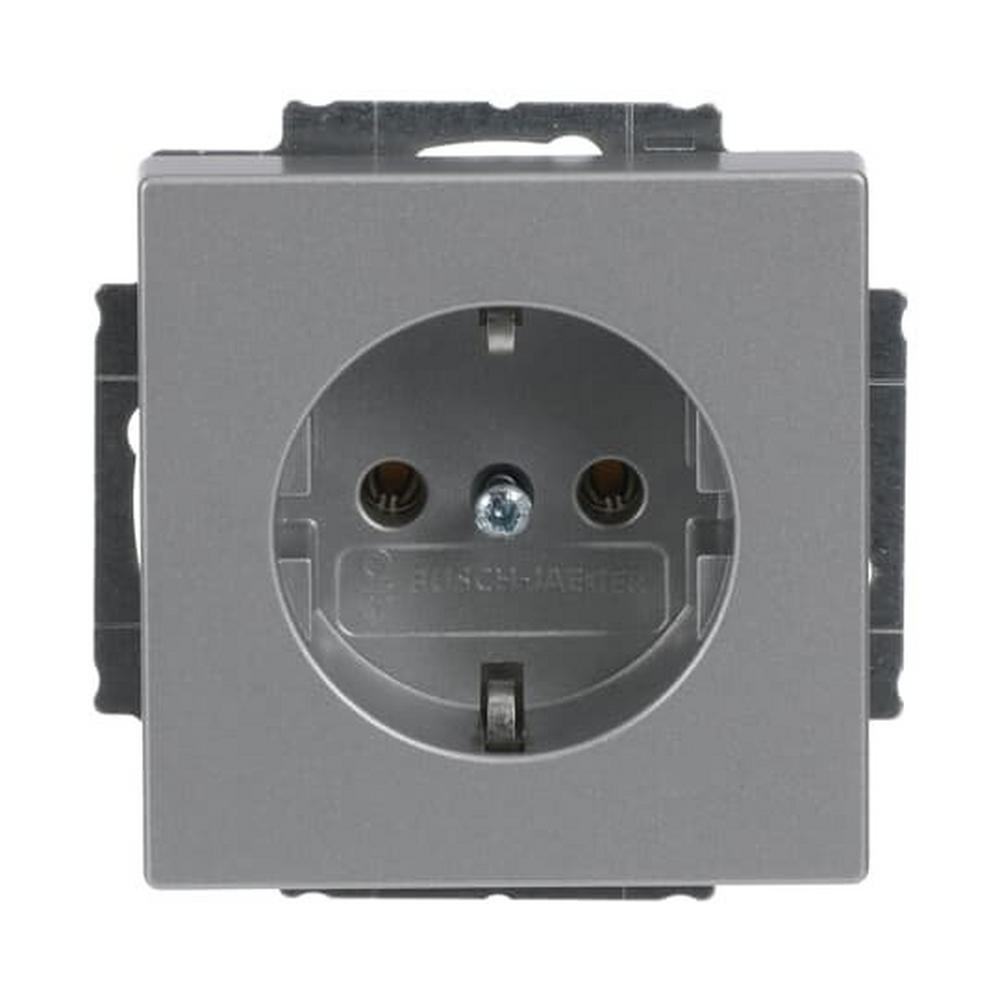 Busch-Jaeger 20 EUC-83, SCHUKO® Steckdosen-Einsatz alusilber - Plattform 63