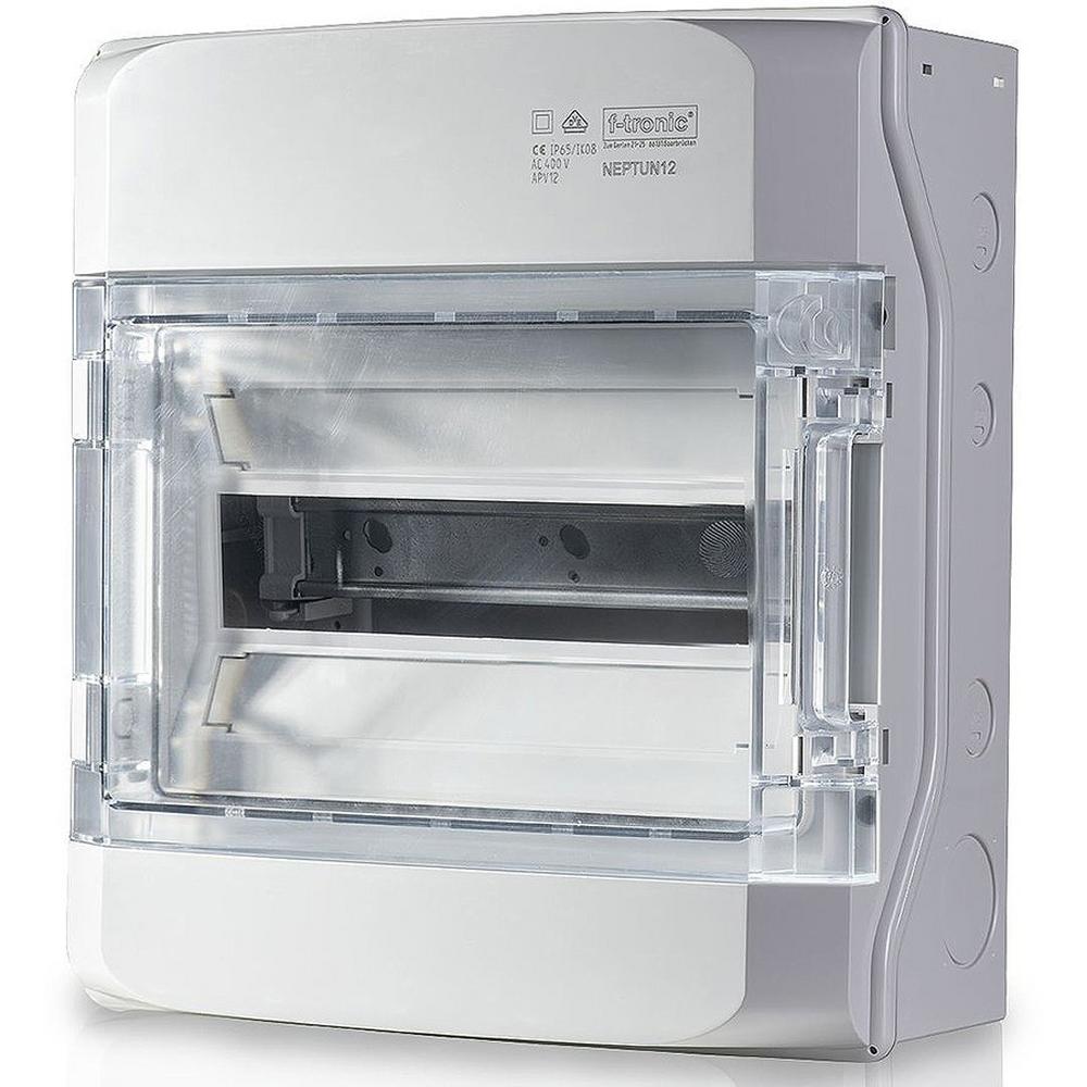Newlec NAPV12IP65.01, AP Feuchtraumverteiler IP65, 1-reihig, 12TE, mit Belüftungssystem