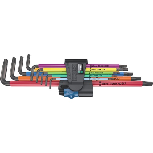 Wera 9 TORX® Winkelschlüssel mit Haltefunktion, Multicolour, lange Ausführung 967/9 TX XL Multicolour HF 1 TX 8 - TX 40