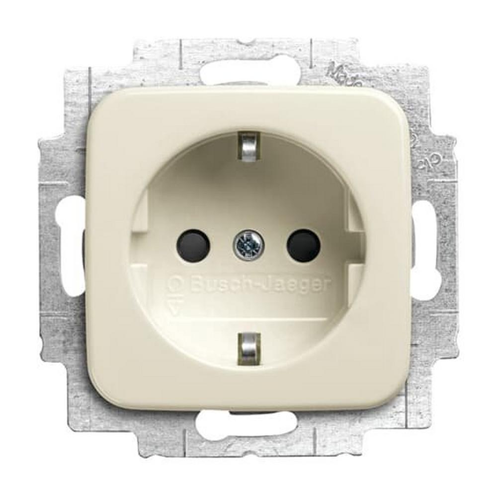 Busch-Jaeger 20 EURKS-212, SCHUKO® Steckdosen-Einsatz Safety+ ohne Spreize weiß - Busch-Duro 2000® SI