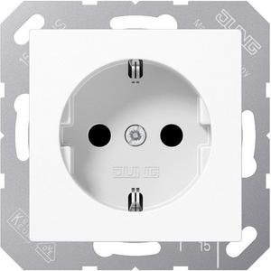 Jung SCHUKO®-Steckdose, 16 A 250 V ~, SAFETY+, Duroplast antimikrobiell, Serie AS, alpinweiß (SPA1520KIWW)