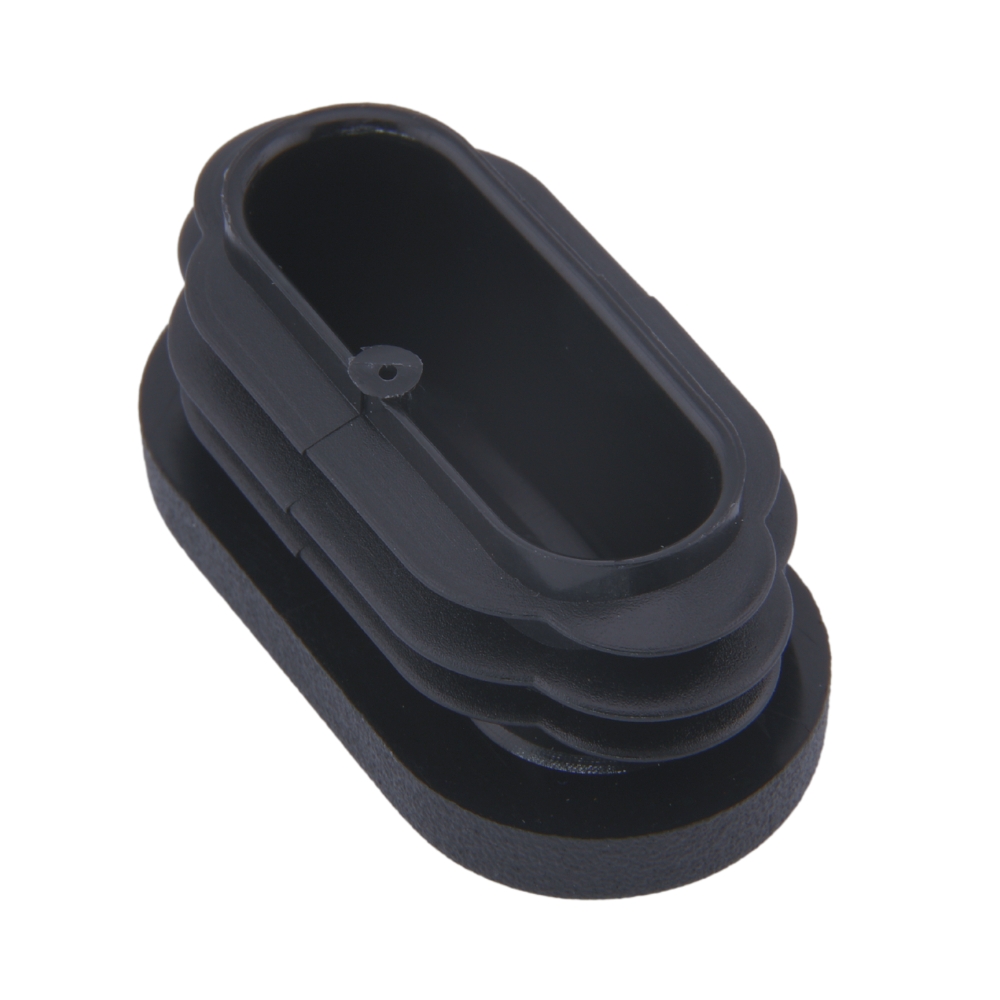 Lamellenstopfen oval 20/10x1-2 – PE schwarz