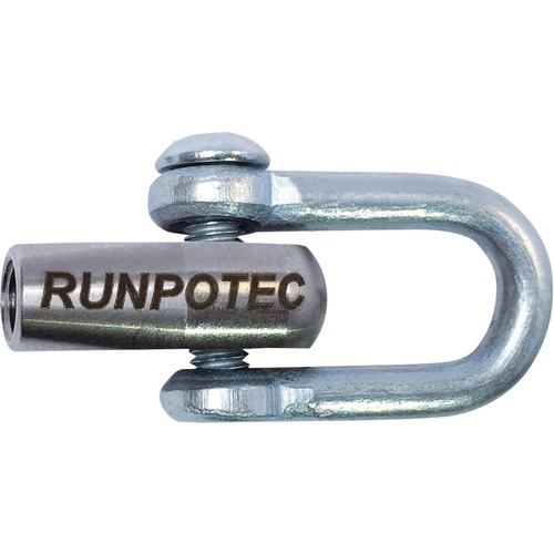 Runpotec Schäkel mit Gewinde RTG Ø 12 mm, für Glasfaserstäbe GF7.5-GF15, Verbindungsgewinde RTG Ø 6 mm um Führungssonde zu adaptieren