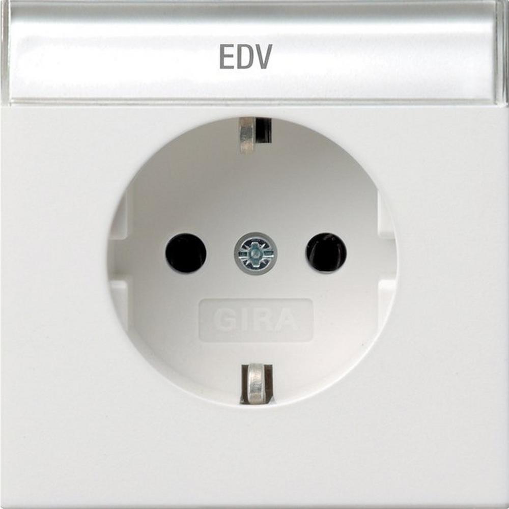 Gira 0457112, SCHUKO-Steckd. BSF Flächenschalter Reinweiß