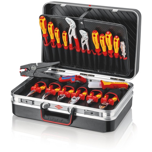 Knipex Werkzeugkoffer Vision 24 Elektro ABS-Koffer 20-tlg., Farbe schwarz 480 x 380 x 180 mm (außen)