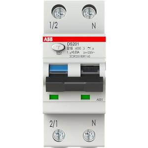 ABB DS201 B16 A30, FI/LS-Schalter 6kA, 1P+N, Typ A, B 16, 30mA