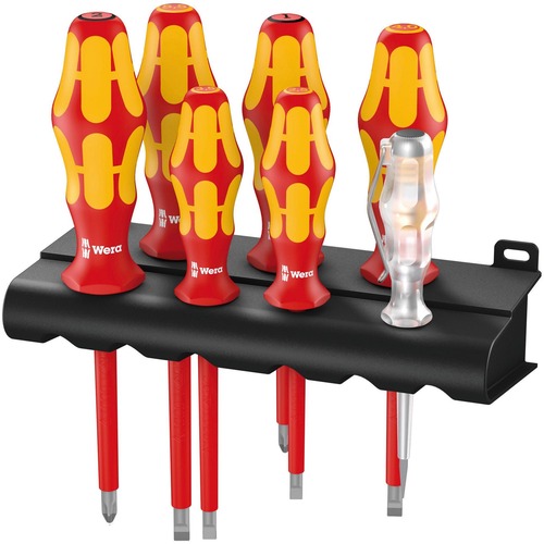 Wera VDE Schraubendrehersatz mit Spannungsprüfer, 7-tlg. 160i/165i/7, Satz 7-tlg. Satz mit PZ 1 + PZ 2, 7-tlg.