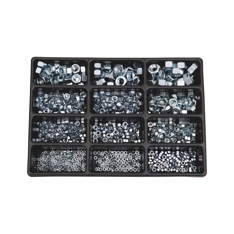 Würth Sechskantmutter Sortiment 1.035-teilig – Stahl, A2K, blau