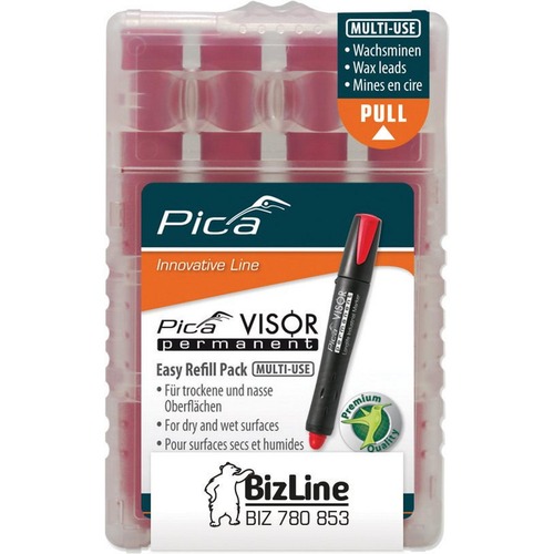 BizLine Wachs-Ersatzminen rot für Pica Visor BIZ 780 852 (x 4)