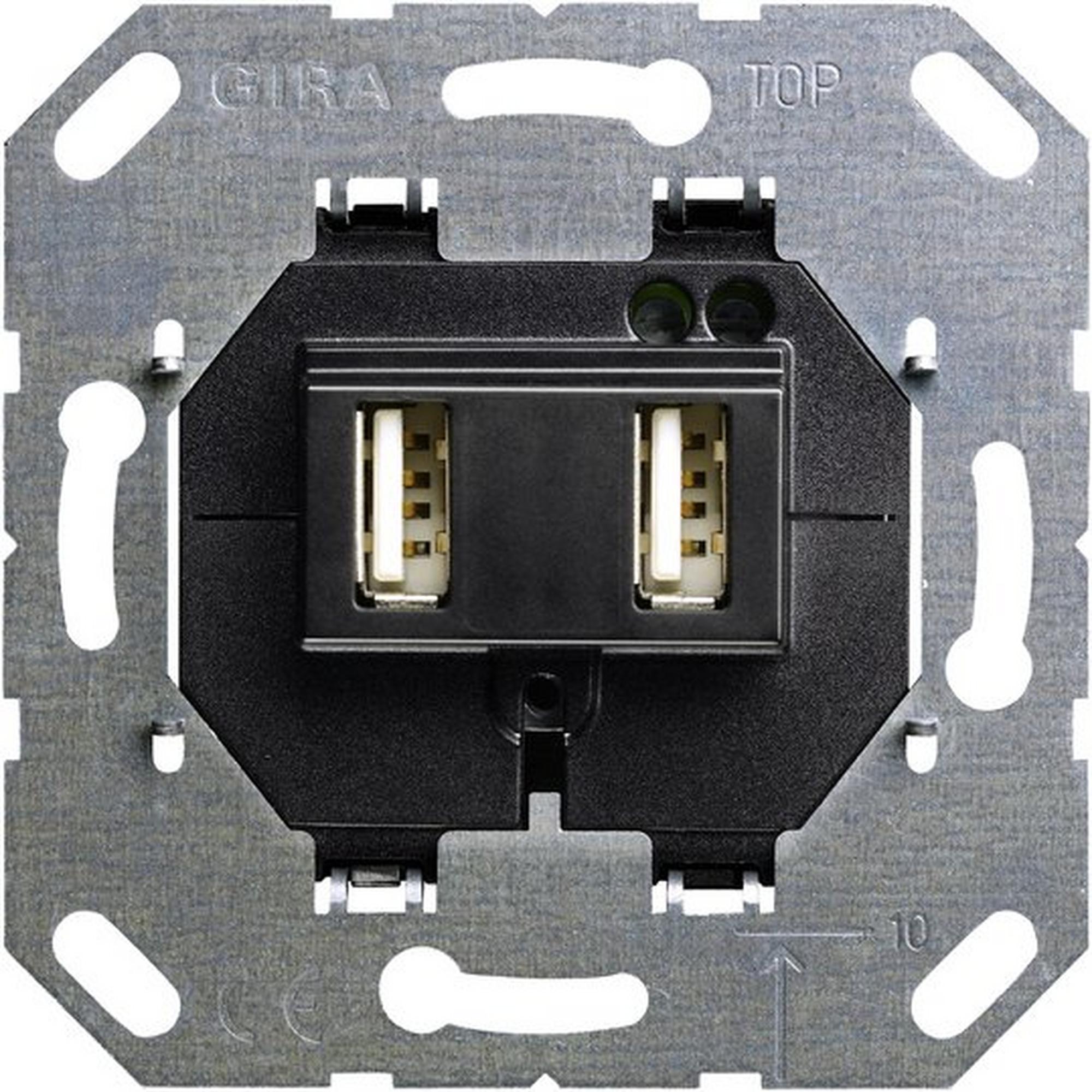Gira 235900, USB-Spannungsvers. 2f Typ A/A Einsatz Schwarz