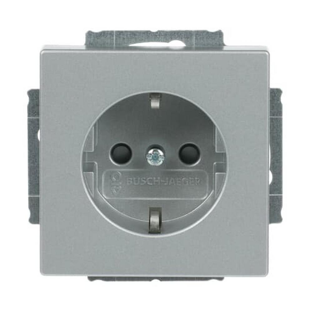 Busch-Jaeger 20 EUCKS-83, SCHUKO® Steckdosen-Einsatz Safety+ alusilber - Plattform 63