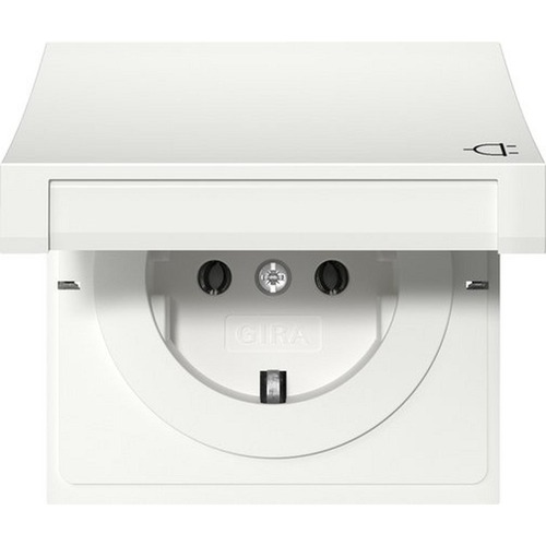 Gira SCHUKO-Steckd. KD Flächenschalter Reinweiß