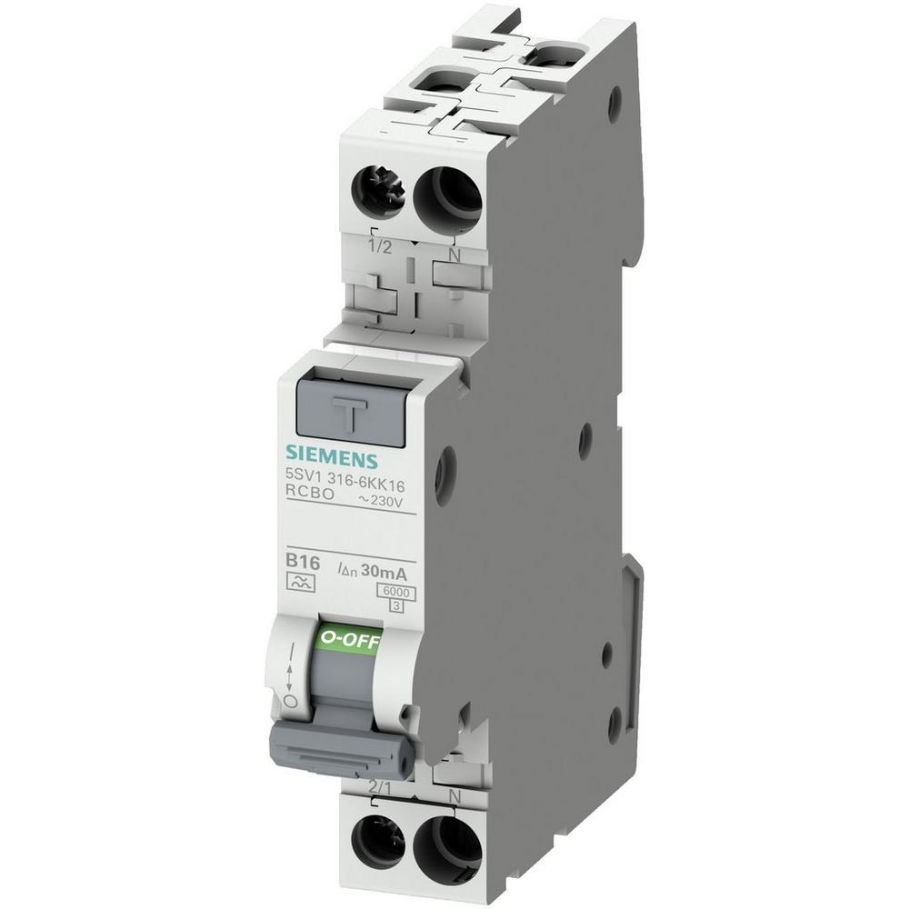 5SV1316-6LK16, FI/LS kompakt 1P+N 6kA Typ A(G) 30mA B16