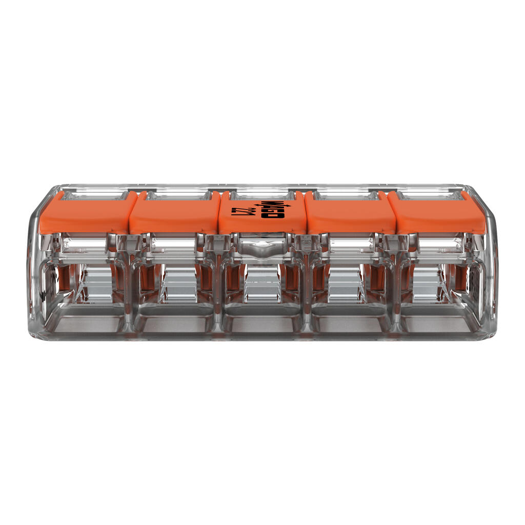 WAGO 221-615 Verbindungsklemme mit Hebeln, 5-Leiter, max. 6 mm²