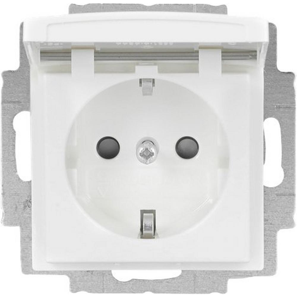Busch-Jaeger 20 EUKB-914, SCHUKO® Steckdose Safety+ mit Klappdeckel alpinweiß - Busch-balance® SI