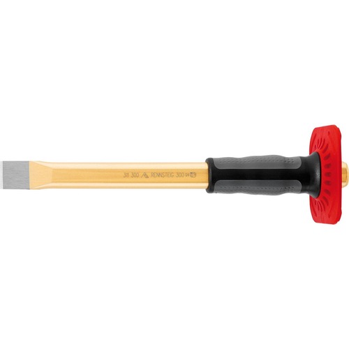 Rennsteig Flachmeißel mit Handschutz flach / oval, lackiertes Blatt 300 mm
