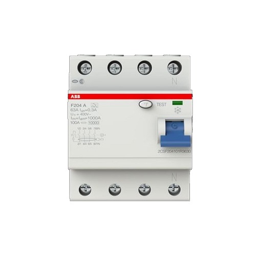 ABB F204 A-63/0.3, FI-Schutzschalter 4P, Typ A, 63A, 300mA