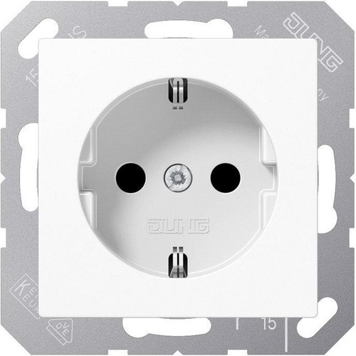Jung SCHUKO®-Steckdose, 16 A 250 V ~, SAFETY+, Duroplast antimikrobiell, Serie AS, alpinweiß (SPA1520KIWW)