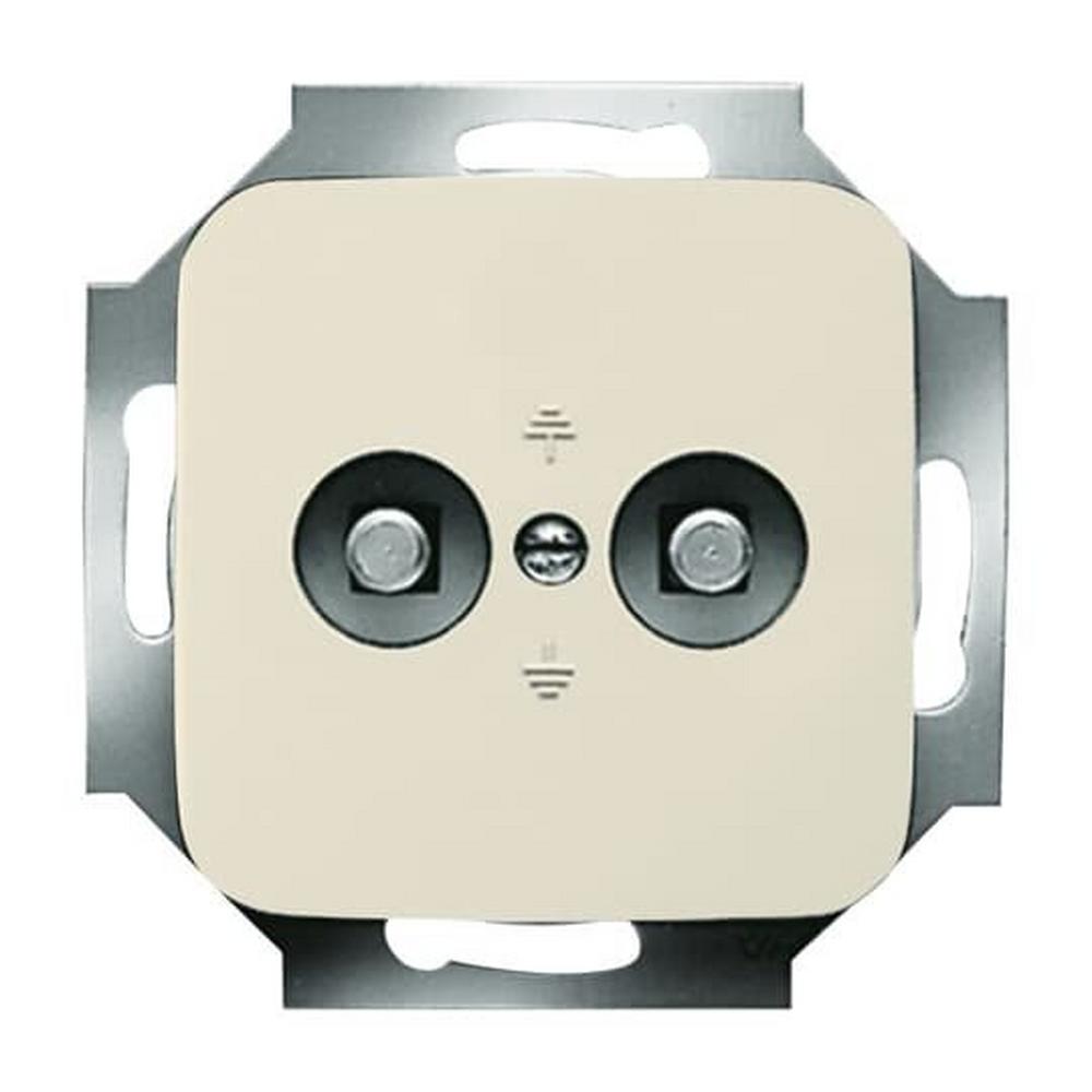 Busch-Jaeger 2095 UC-212, Potenzialausgleichs-Steckdosen-Einsatz weiß - Busch-Duro 2000® SI 2-fach