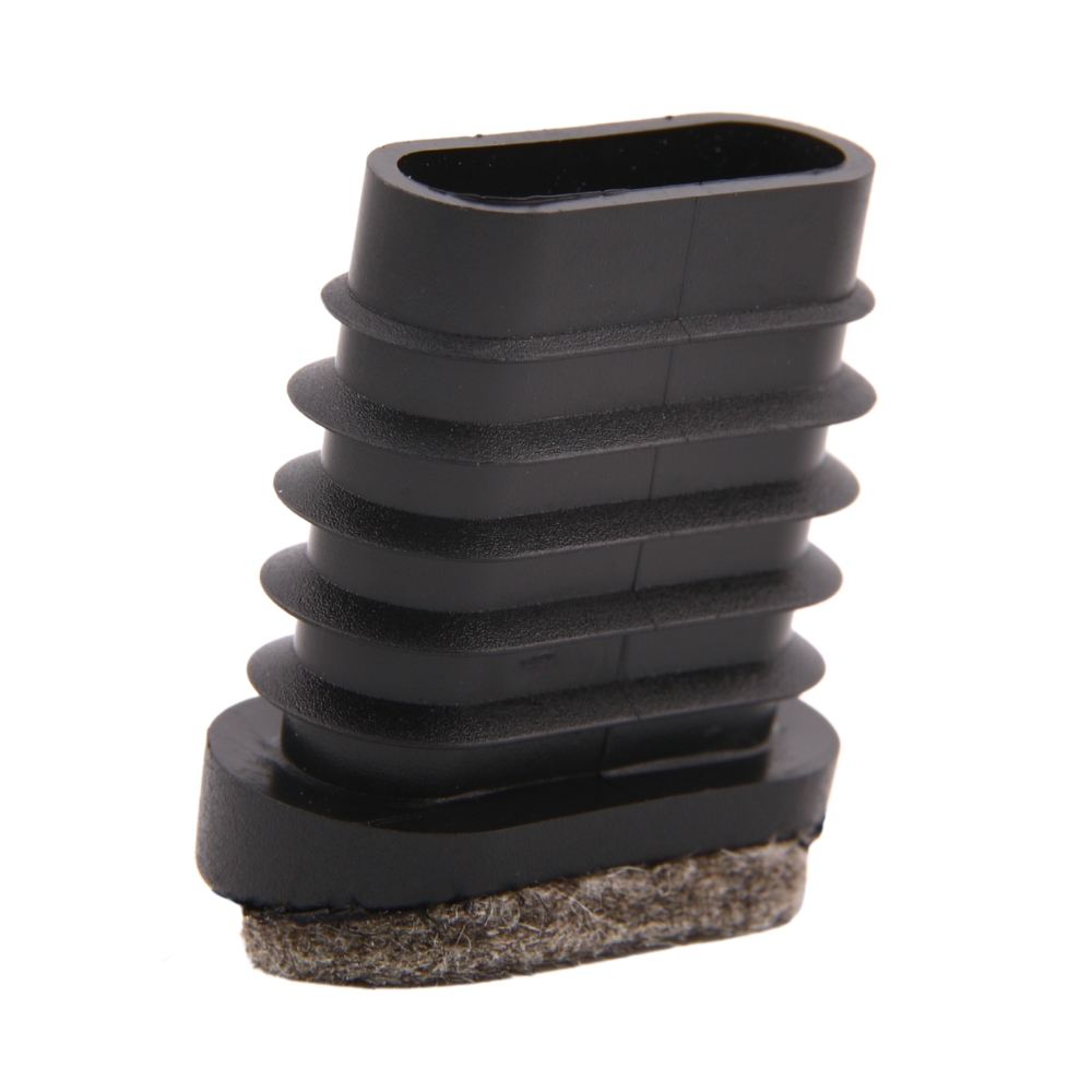 Lamellenstopfen schräg, oval 30x15x1-2 – PE schwarz, Winkel 9°