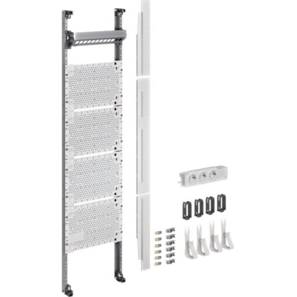 Hager UF311NW, Komplettfeld Multimedia, univers Z, 1050 mm,1-feld, mit 6xPatchmodulen RJ45
