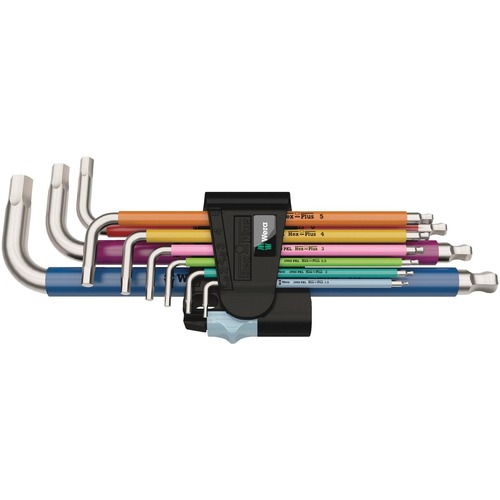Wera 9 Hex-Plus Edelstahl Winkelschlüssel, Multicolour 3950/9 Hex-Plus Multicolour Stainless 1 1,5 - 10 mm