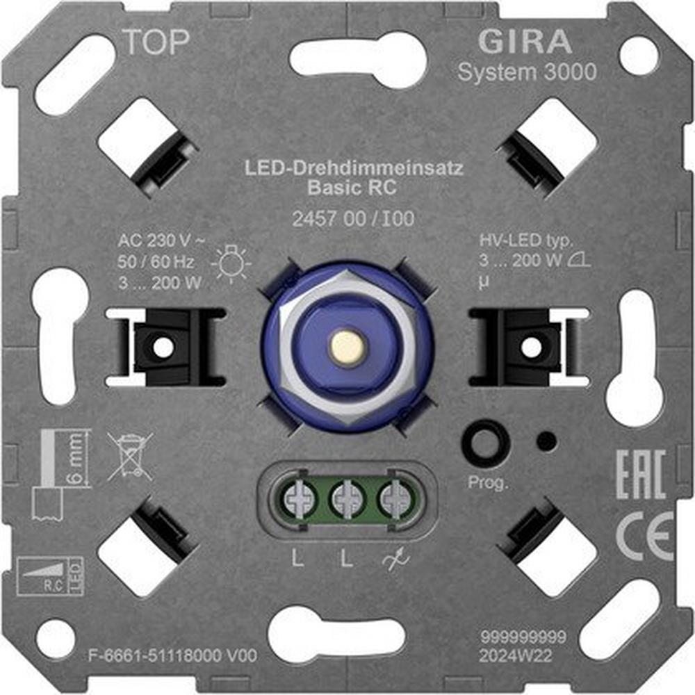 Gira 245700, S3000 LED-Drehdimmeins. Basic RC Einsatz
