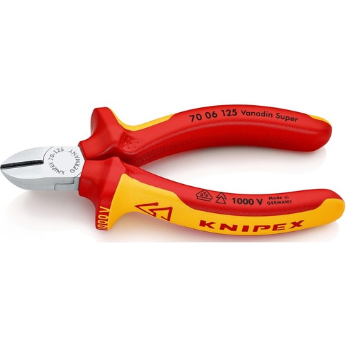 Knipex VDE Seitenschneider VDE isoliert, Zange verchromt 125 mm