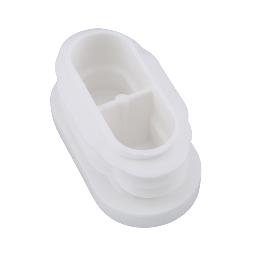 Lamellenstopfen oval 30/15x1-2,5 – PE weiß