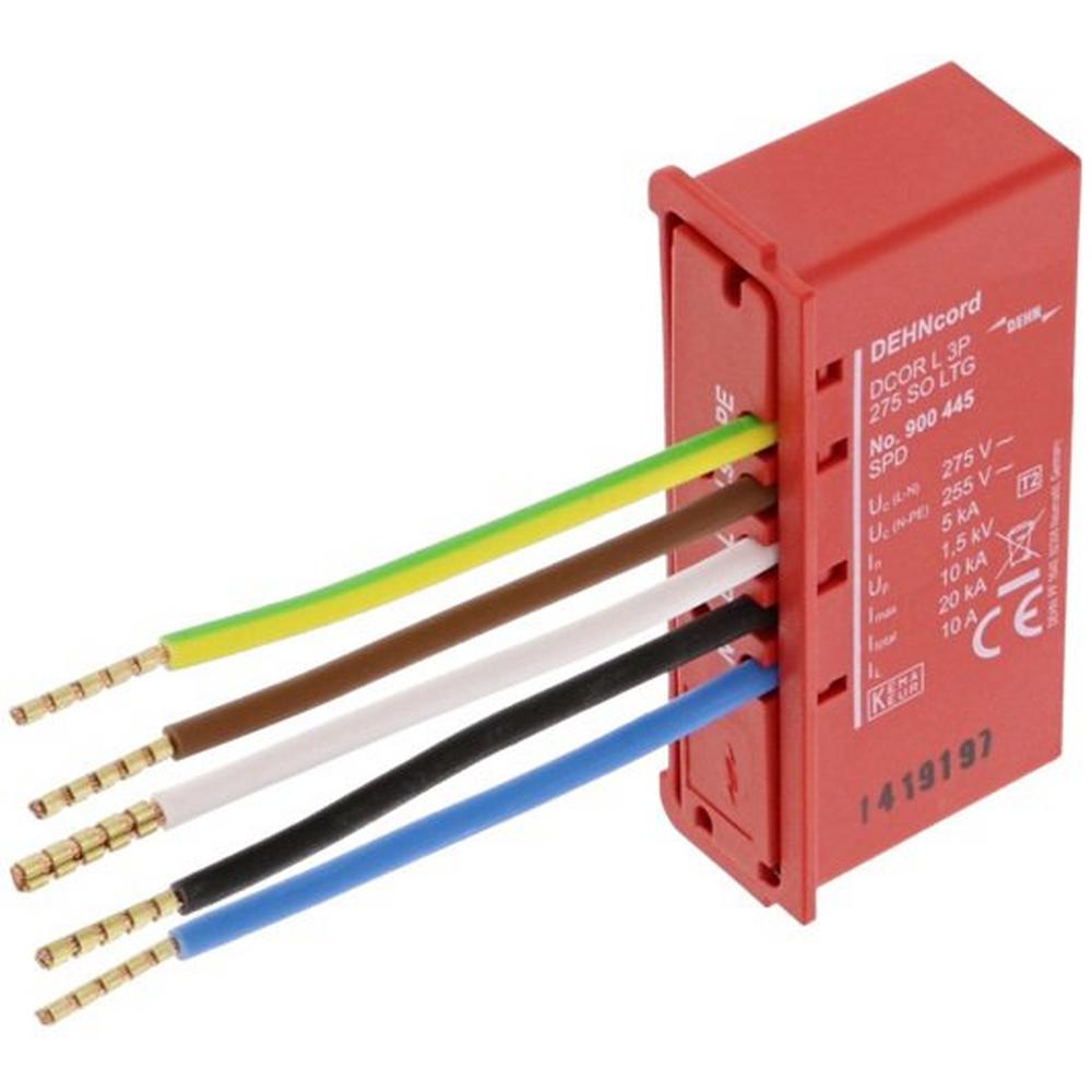 DCOR L 3P 275 SO LTG, Überspannungsableiter Typ 2 DEHNcord 3-polig für Elektroinstallationssysteme