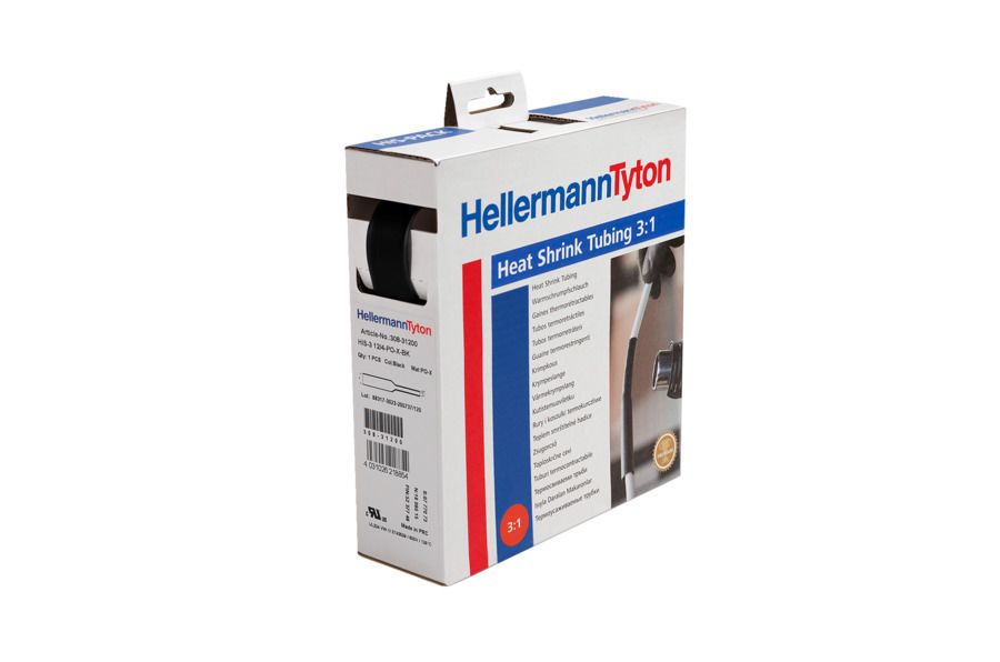 HellermannTyton HIS-3-1,5/0,5-PO-X-BK 10m Warmschrumpfschlauch 3:1, schwarz