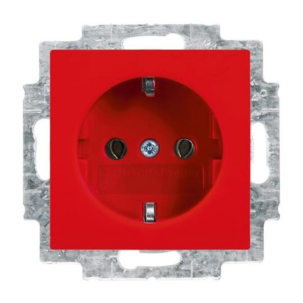 Busch-Jaeger 20 EUC-917, SCHUKO® Steckdosen-Einsatz mit Steckanschluss rot - Busch-balance® SI