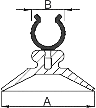 Saugnäpfe – Maßzeichnung
