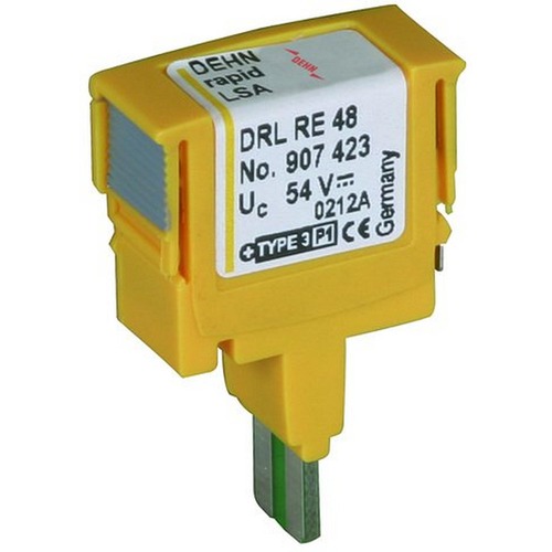 DEHN SE Überspannungsableiter DEHNrapid LSA Schutzstecker für 1 Doppelader Un 48V (907423)