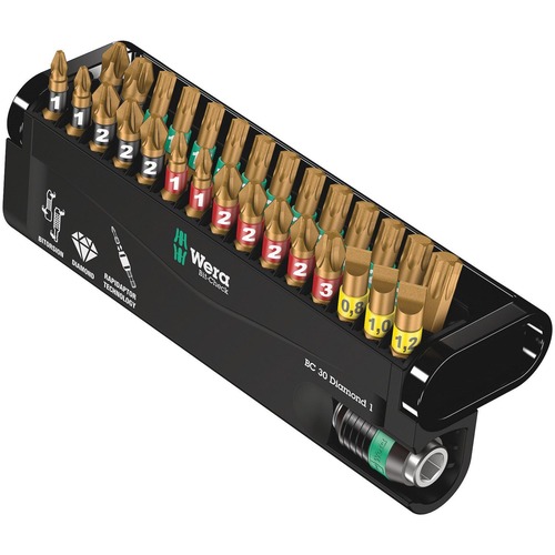 Wera 29 diamantbeschichtete BiTorsion Bits im Bit-Check mit Rapidaptor Halter Bit-Check 30 Diamond 1 Satz 30-tlg.