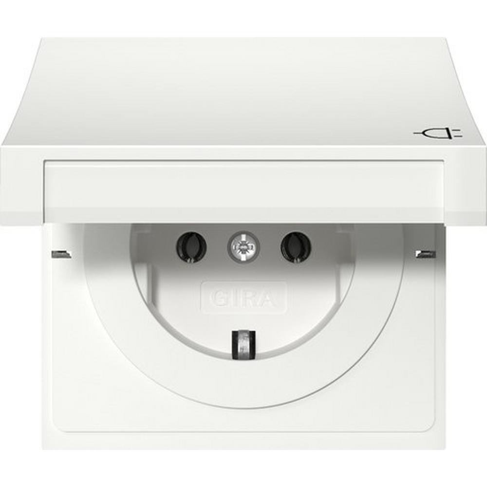 Gira 4454112, SCHUKO-Steckd. KD Flächenschalter Reinweiß