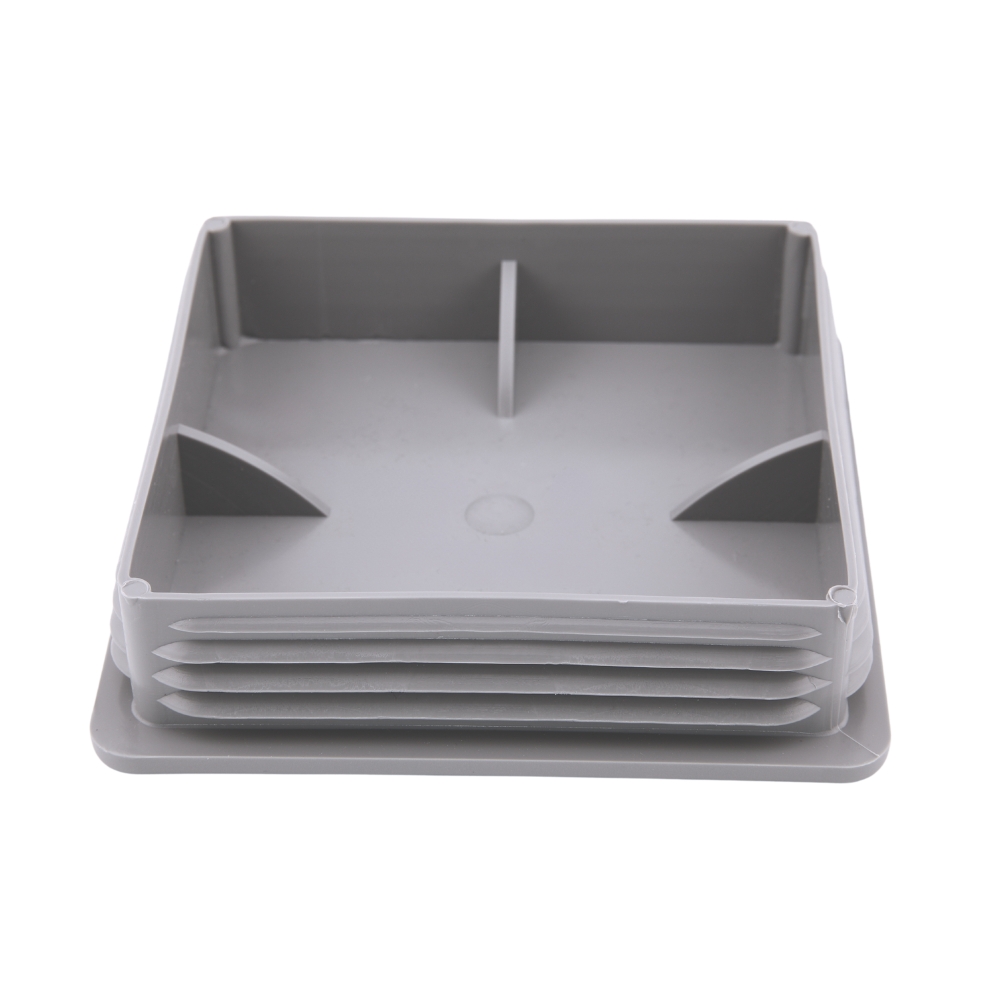 Lamellenstopfen quadratisch 75/75x2-4,5 – PE grau
