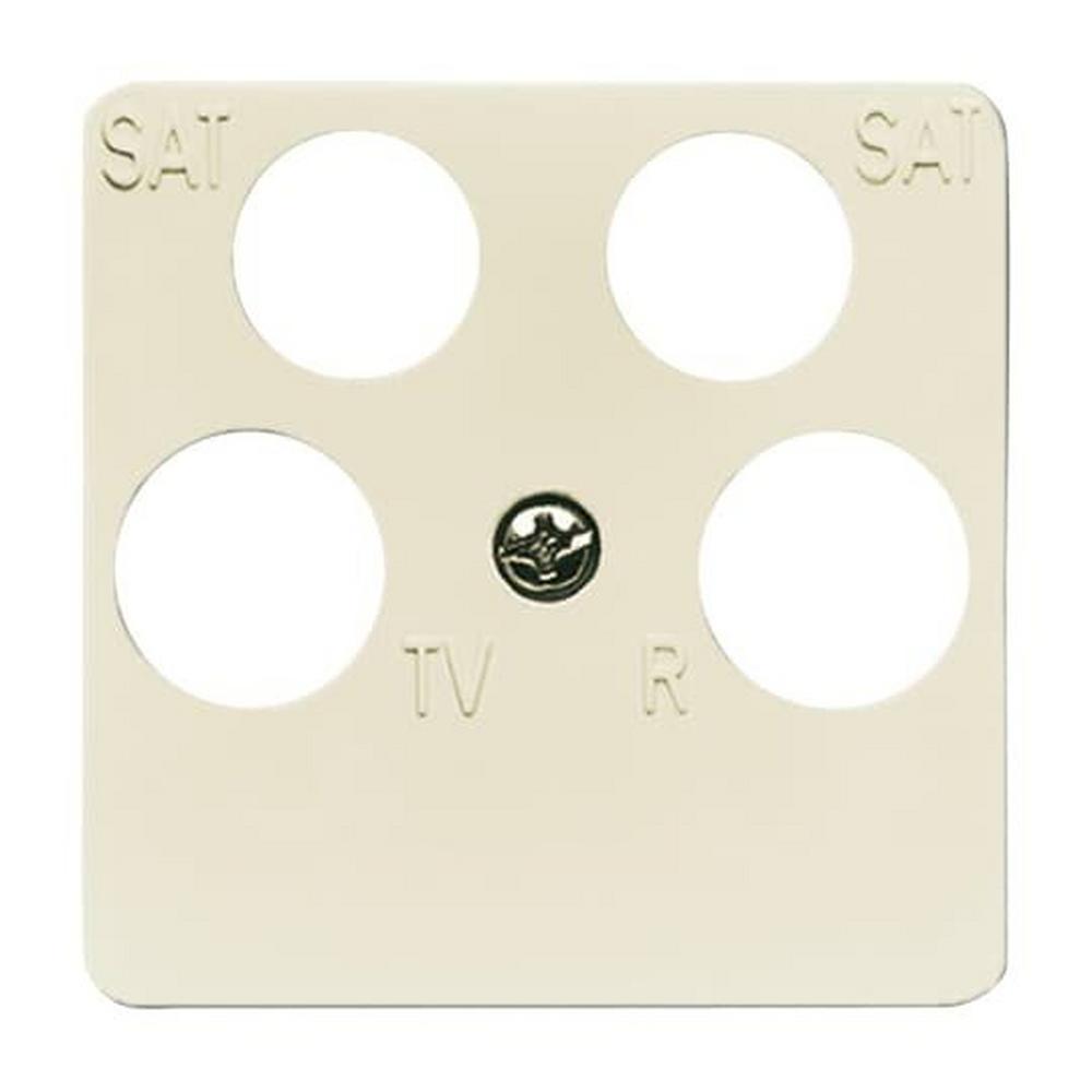 Busch-Jaeger 1743/10-04-212, Zentralscheibe 50x50 mm TV / SAT 4-fach weiß - Busch-Duro 2000® SI