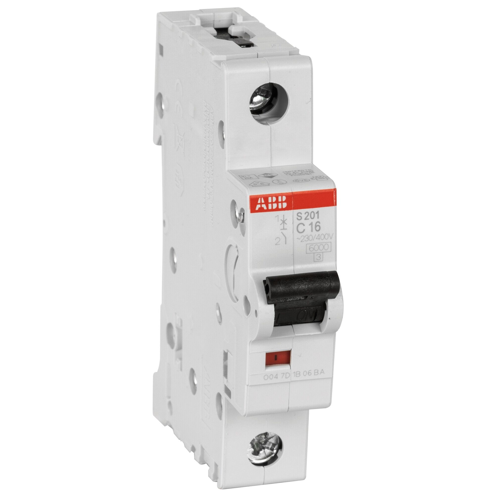 ABB S201‑C16 Leitungsschutzschalter 16 A | 1‑polig | Typ C | 6 kA AC/DC | DIN EN 60898‑1, 60947‑2, IP20 ABB S201‑C16 Leitungsschutzschalter 16 A | 1‑polig | Typ C | 6 kA AC/DC | DIN EN 60898‑1, 60947‑2, IP20