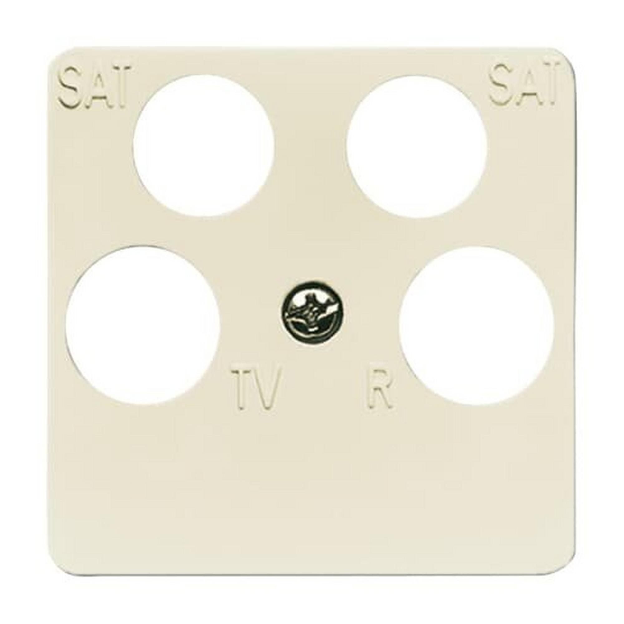 Busch-Jaeger 1743/10-04-212, Zentralscheibe 50x50 mm TV / SAT 4-fach weiß - Busch-Duro 2000® SI