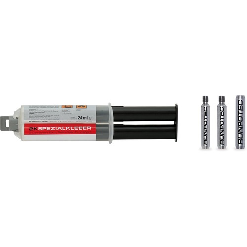Runpotec GF9 Reparatur-Set mit Gewinde RTG Ø 12 mm, 4-teilig, zum Reparieren von Glasfaserstab Ø 9 mm, hohe Widerstandsfähigkeit, trocknet innerhalb von 2 Std.