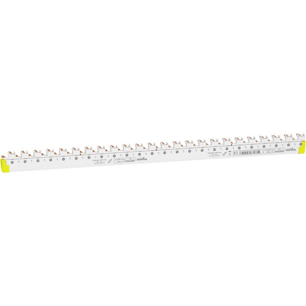 A9XPH624, Phasenschiene für FI/LS, ablängbar, 1P+N, 24 Module für 12 FI/LS, 80A
