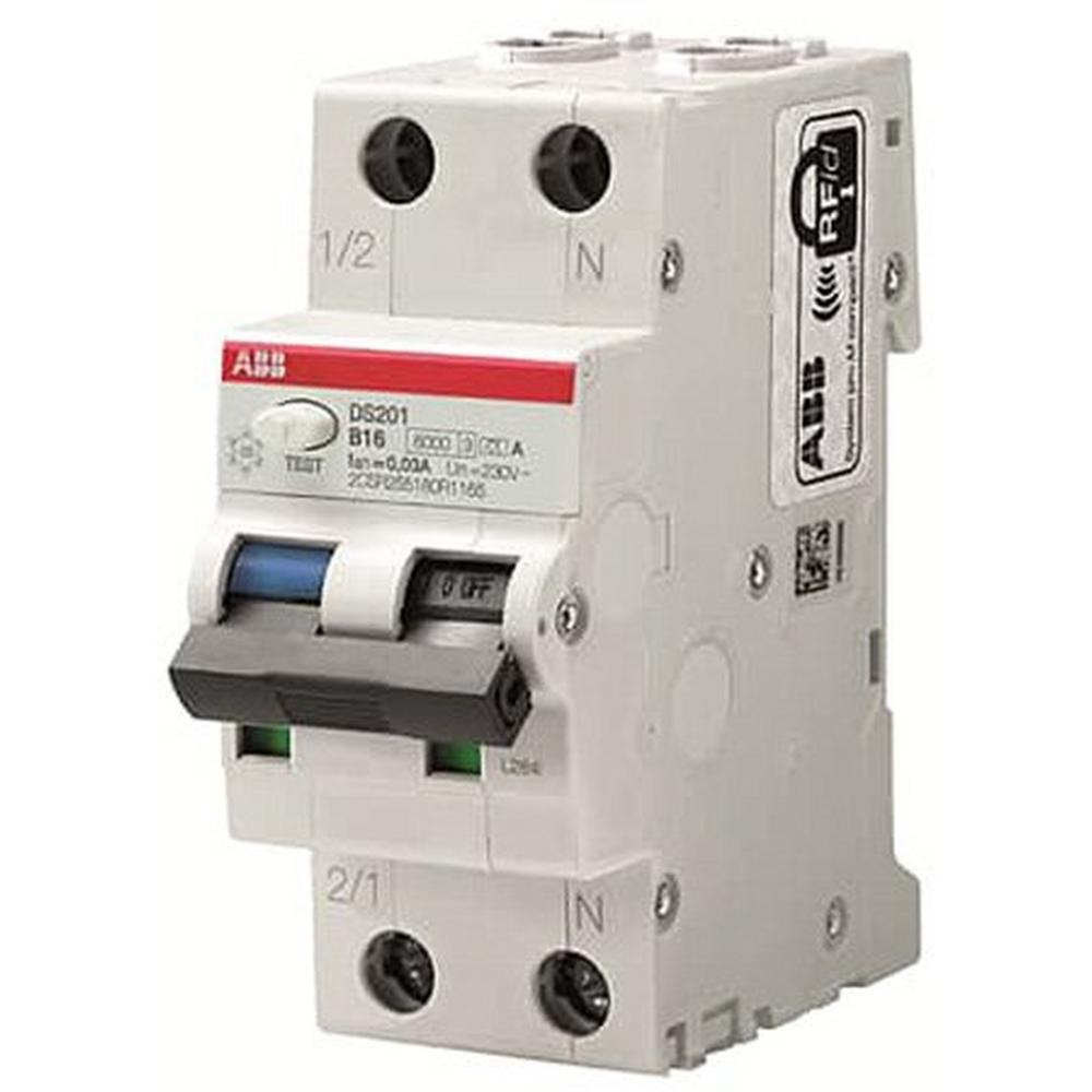 DS201 B10 A30, FI/LS-Schalter 6kA, 1P+N, Typ A, B 10, 30mA