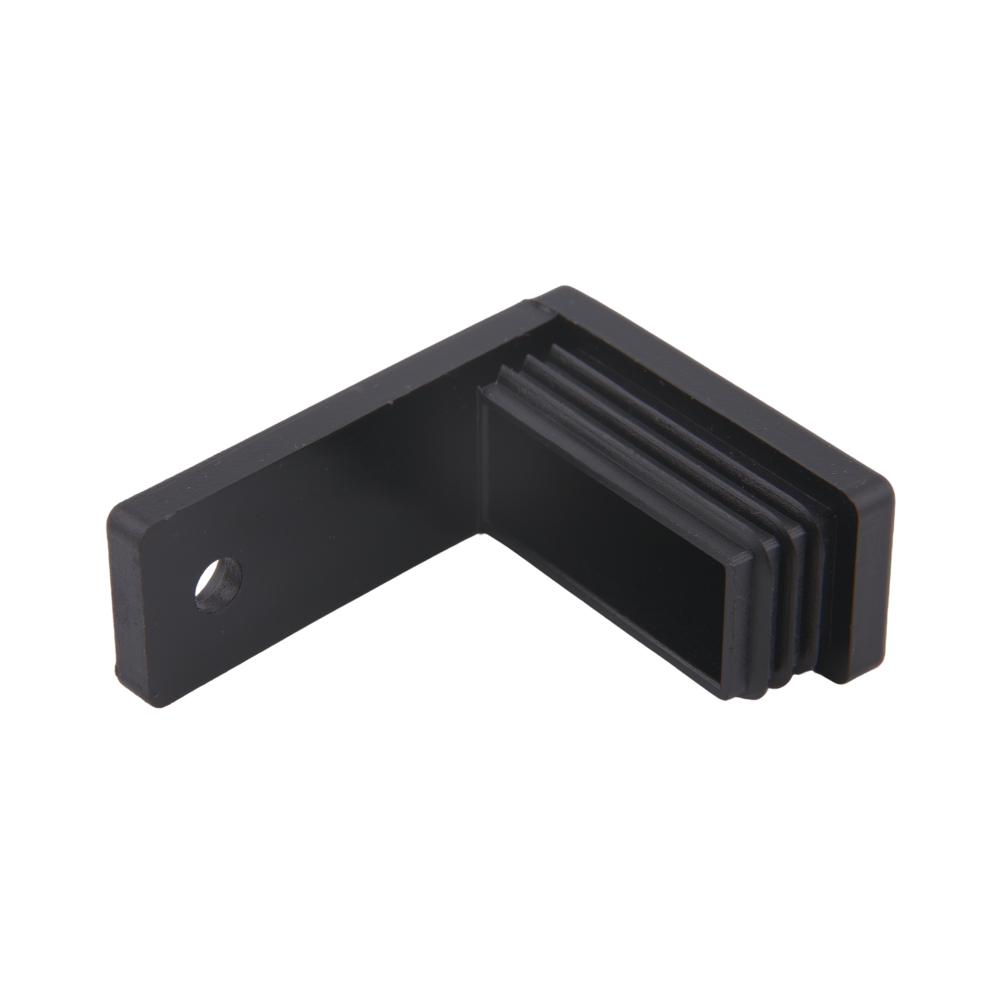 Lamellenstopfen mit Anschraubwinkel 30x15x1-2 – PE schwarz