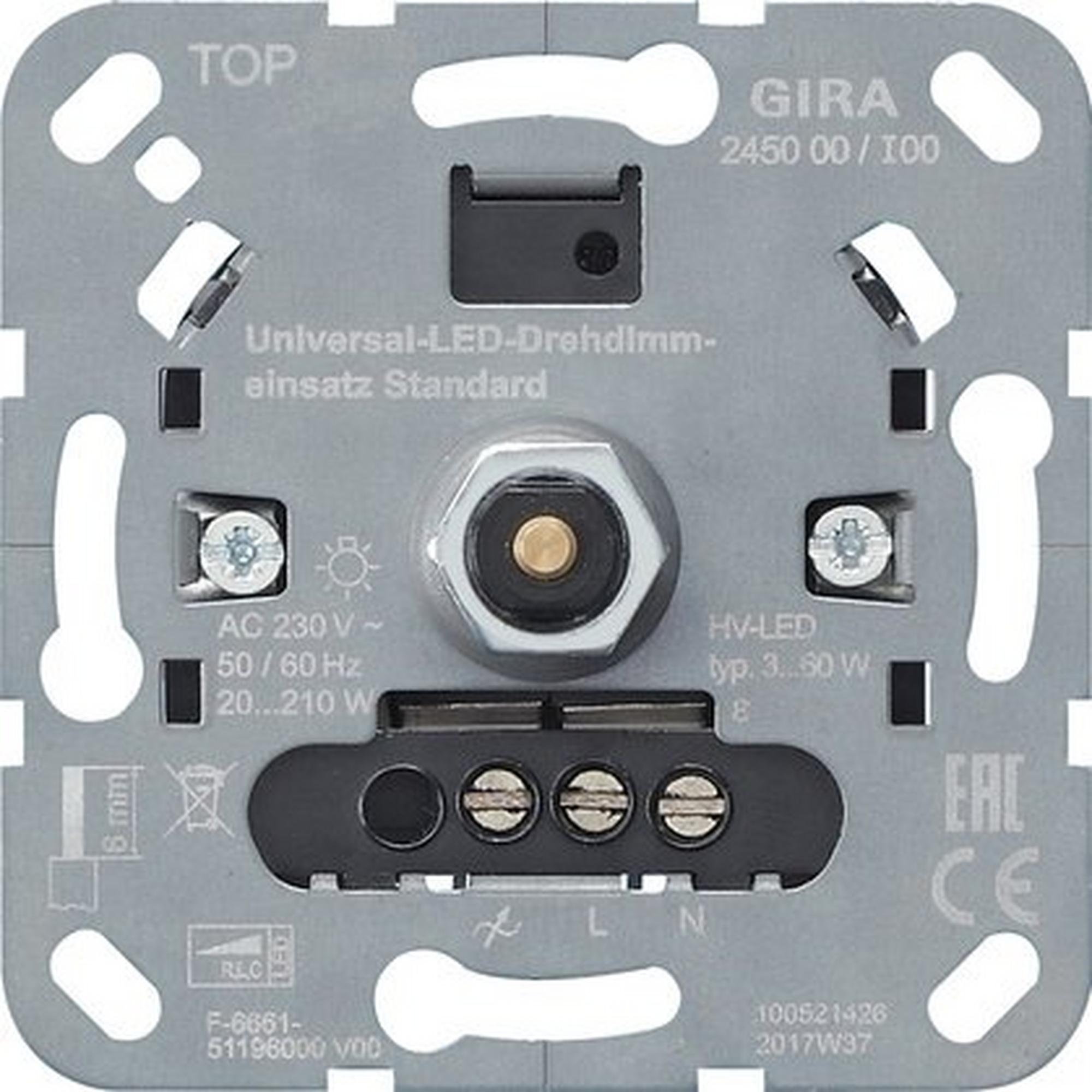 Gira 245000, S3000 Uni-LED-Drehdimmeins. Standard Einsatz