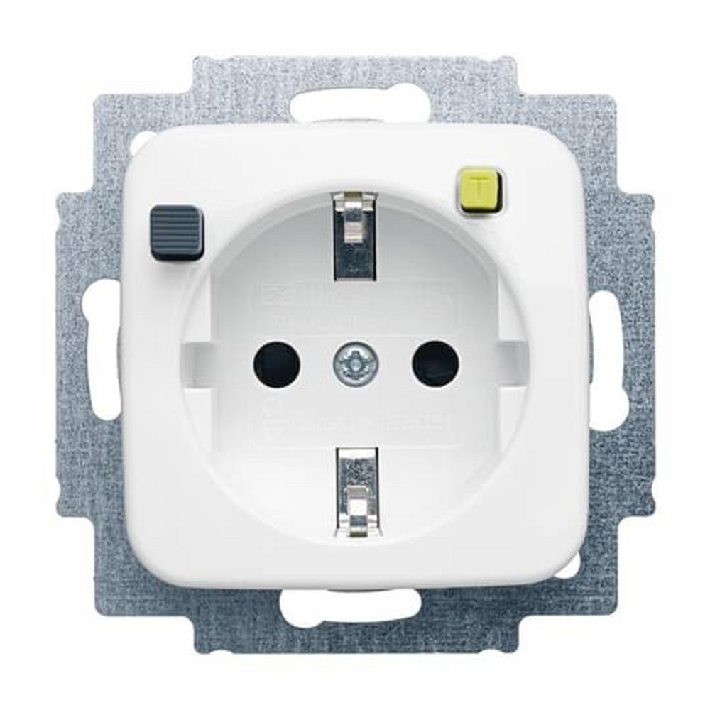 Busch-Jaeger 3120 EUCB-214, FI-SCHUKOMAT SCHUKO® Steckdosen-Einsatz Safety+ alpinweiß - Reflex SI