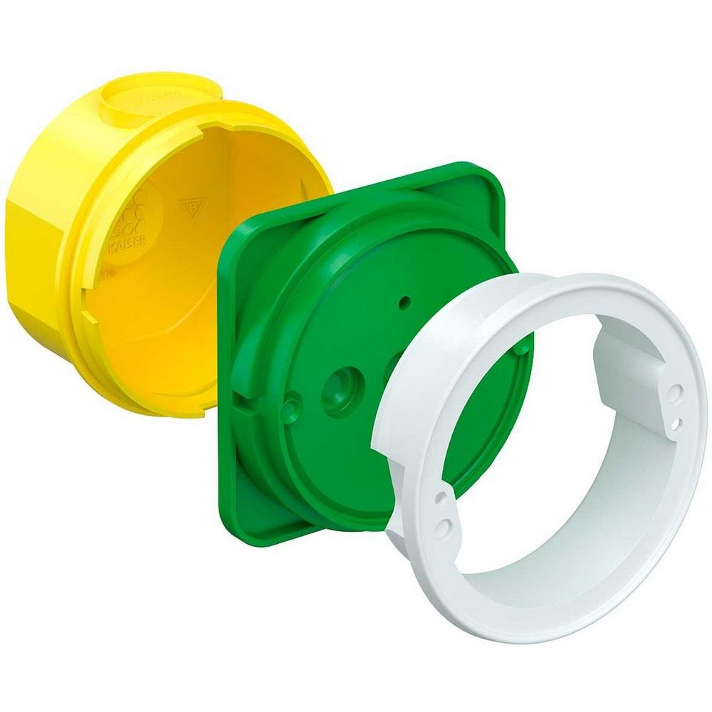 Kaiser 1275-40, Betonbau Gerätedose CEE 16A, mit Dichtring für Schutzart IP 34, mit Geräteschrauben Ø 4 mm, Tiefe 66 mm