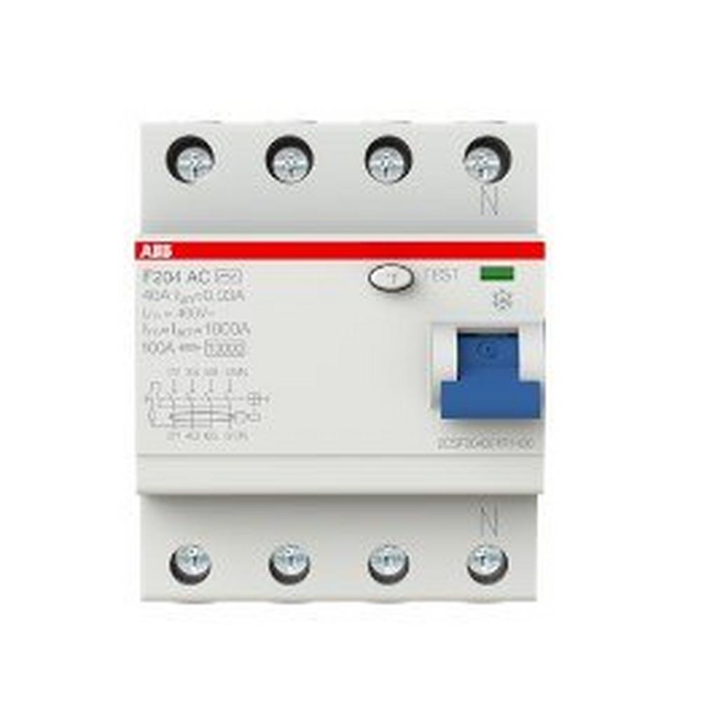 F204 AC-40/0,03, FI-Schutzschalter 4P, Typ AC, 40A, 30mA